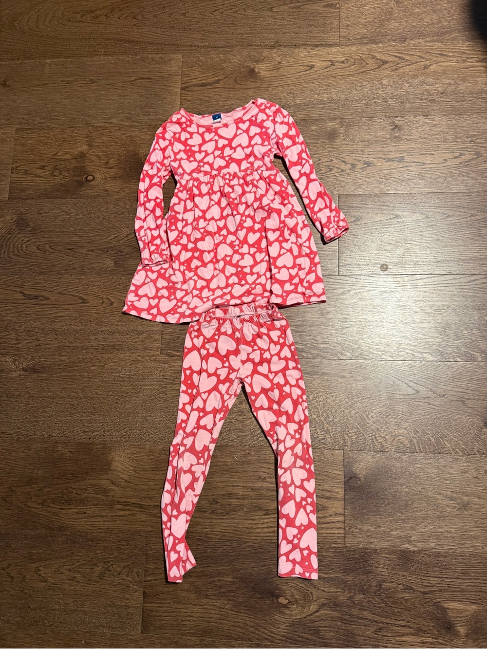 Old Navy Pink Heart-Print Kids Pajama Set - Long Sleeve Top & Pants